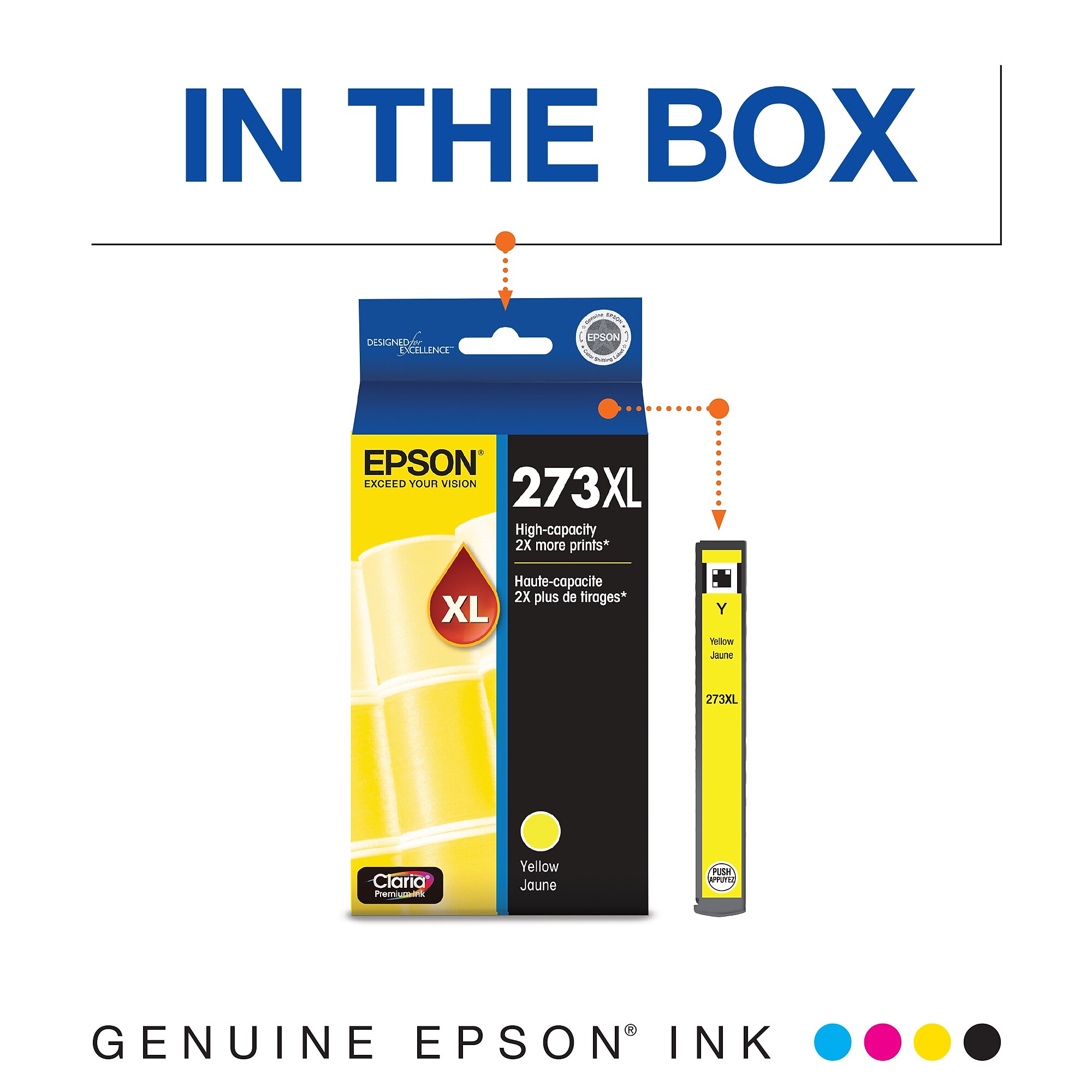 Epson T273XL Yellow Ink Cartridge, High Yield (T273XL420-S) Sansujyuku sansujyuku.com