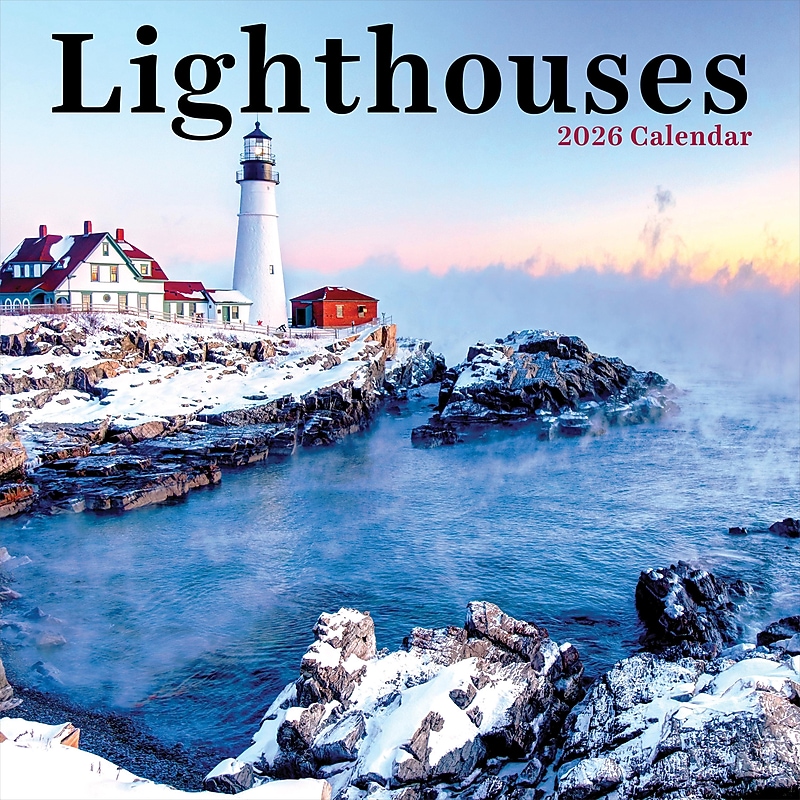 2026 TF Publishing Lighthouses 12" x 12" Monthly Wall Calendar, Multi (26-1016) image 1