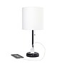 Creekwood Home Oslo 19.50" LED Table Lamp with Power Outlet Base, Black/White (CWT-2008-BA)~#|#~04BE6FAD-BB9C-4B04-A97AAB04529F33FF_sc7