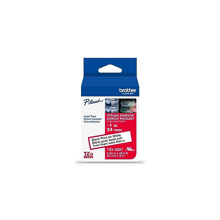 Brother P-touch Strong Adhesive Laminated Label Tape, 1