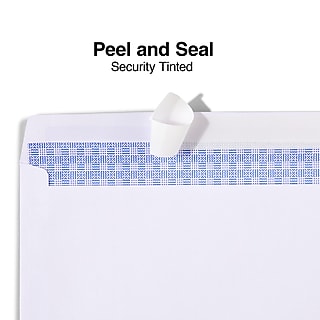 Staples #10 EasyClose Security‑Tint Envelopes, White, Self‑Seal, 4 1/8" x 9 1/2", 100/Box~#|#~04BF5D88-0DCB-4C46-8A97D67F61C726B8_sc7