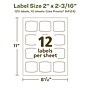 Avery EcoFriendly Laser/Inkjet Multipurpose Labels, 2" x 2-3/16", White, 120/Pack (94124)~#|#~04C1ADDC-4EFE-40BB-9B81C000E6F7BB91_sc7