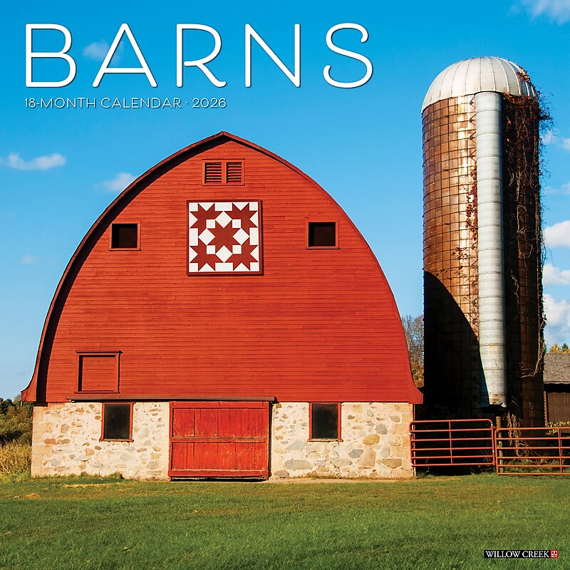 2026 Willow Creek Barns 12" x 12" Monthly Wall Calendar (50057) image 1