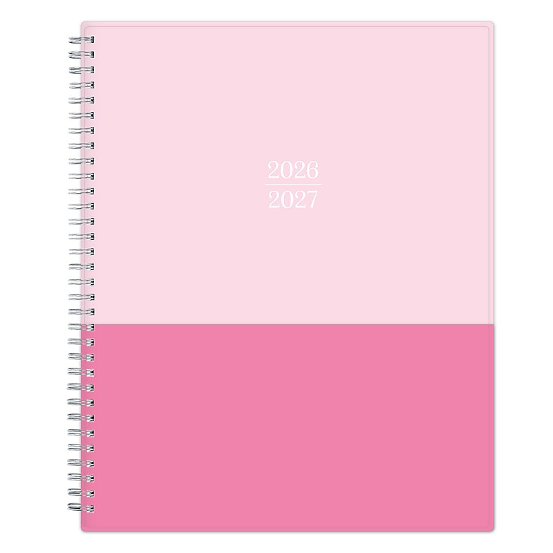 2026-2027 Blue Sky 8" x 11" Academic Year Weekly & Monthly Planner, Plastic Cover, Pink Pocket (161398) image 1