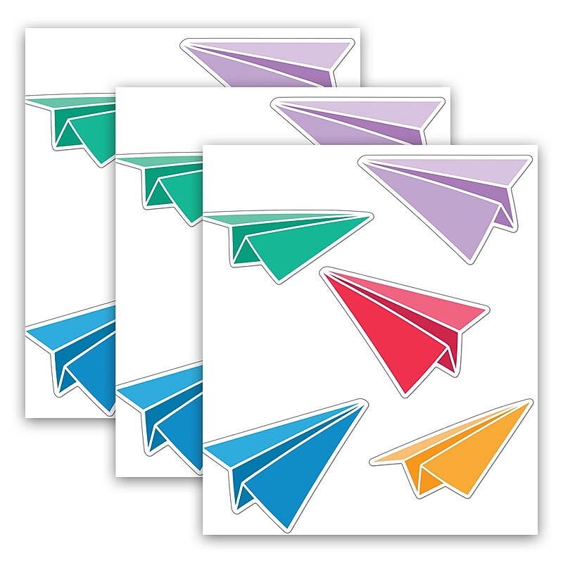 Carson Dellosa Education Happy Place Paper Airplanes Cut-Outs, 36/Pack, 3 Packs/Bundle (CD-120631-3) image 1