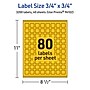 Avery Laser/Inkjet Square Multipurpose Labels, 0.75" x 0.75", Bright Yellow, 3200/Pack (94102)~#|#~04D29487-8135-47C2-A4ACCF50E0DC1A84_sc7