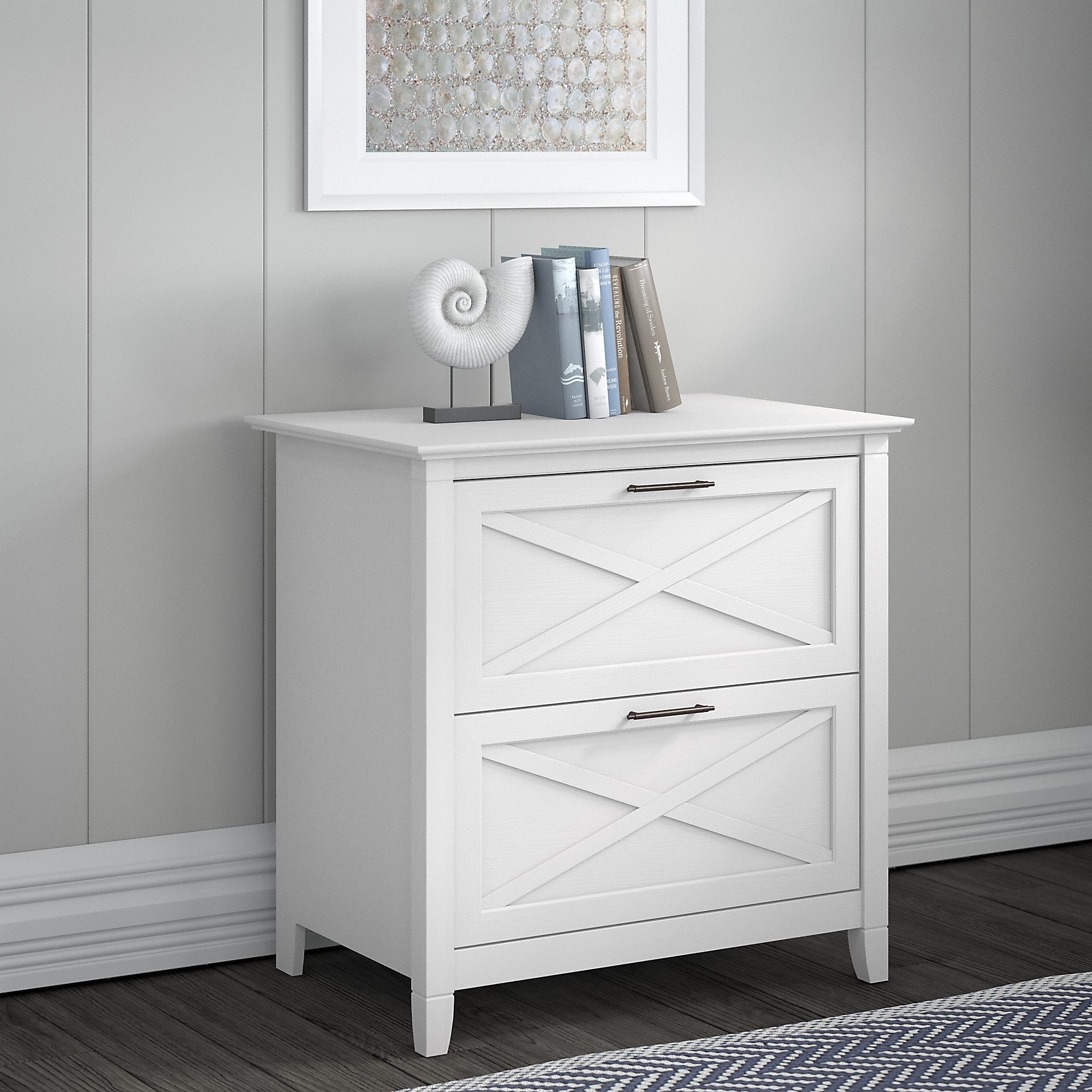 Bush Furniture Key West 2-Drawer Lateral File Cabinet, Letter/Legal, Pure White Oak, 30″ (KWF130WT-03) Sansujyuku sansujyuku.com