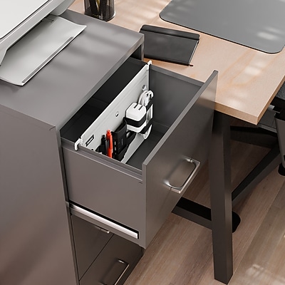 Staples File Cabinet Tech Organizer - Gray/Black Pouch For Cables, Tablets, Chargers (TR62605)