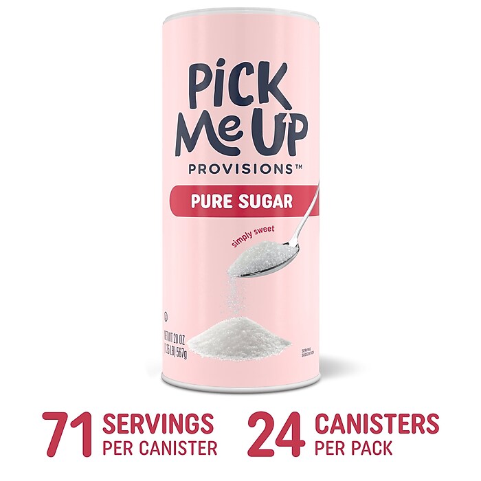 Pick Me Up Provisions™ Pure Sugar, 20 oz. Canister, 24/Carton