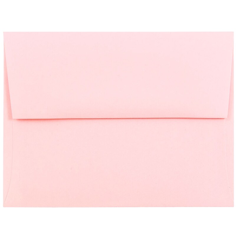 JAM Paper A2 Booklet Envelope 4 3/8" x 5 3/4", Baby Pink, 100/Pack (155623d) image 1