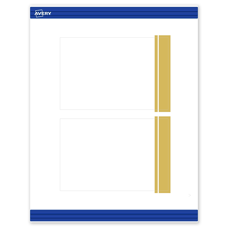 Avery Gold Double-Dipped Edge Matte Blank Card, White, 20/Pack (S00-DKE) image 1