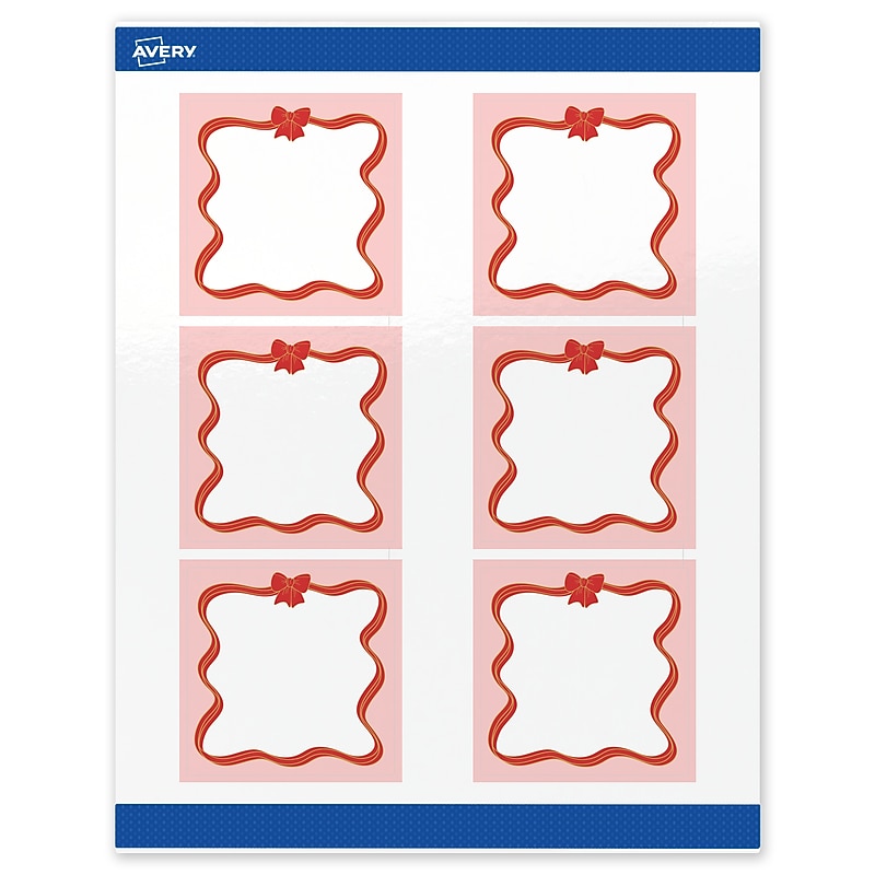 Avery Square Multipurpose Labels, 3" x 3", White, 60/Pack (19479370569) image 1