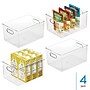 iDESIGN Plastic Storage Bin, 6" x 11.25"x 8", Clear, 4/Pack (28141M4)~#|#~04E5F7C0-8CCC-4362-94224D6265B21A1A_sc7