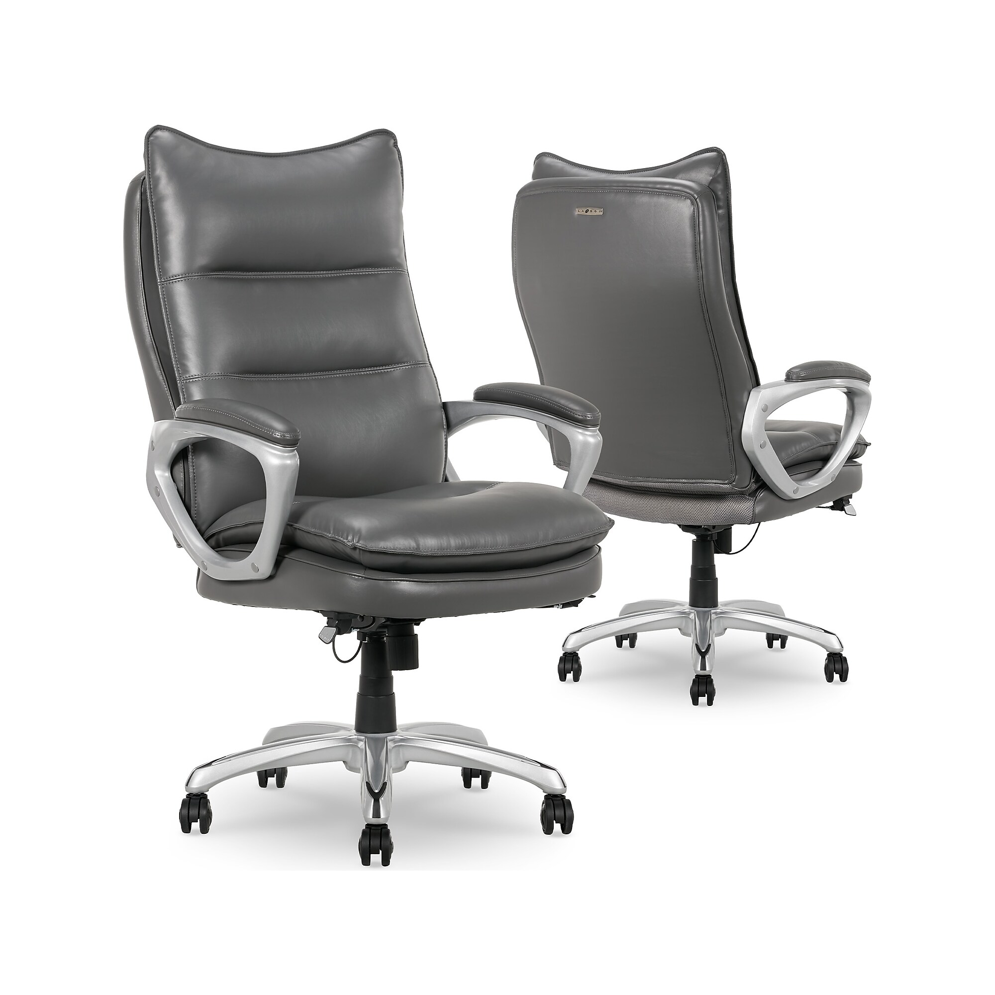 La-Z-Boy Jenkins Ergonomic Bonded Leather Executive Big & Tall Chair, 400 lb. Capacity, Gray (60075-GRY) Sansujyuku sansujyuku.com