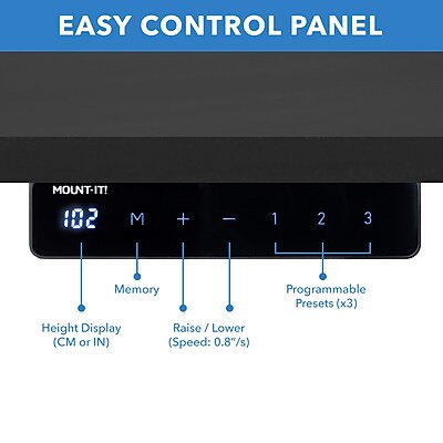 Mount-It! 55"W Electric Rectangular Adjustable Standing Desk - Thumbnail 5