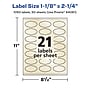Avery Pearlized Ivory Decorative Edge Multipurpose Labels, 1-1/8" x 2-1/4", Ivory, 1050/Box (94061)~#|#~04EB7D95-4EDA-49CC-823A4C03DF279AF6_sc7