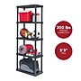 Iris 5-Shelf Plastic Shelving Unit, 63.6" x 23.9" x 11.8", Black (140039)~#|#~04F16F8F-C426-4FE5-938DA367723C1EB6_sc7