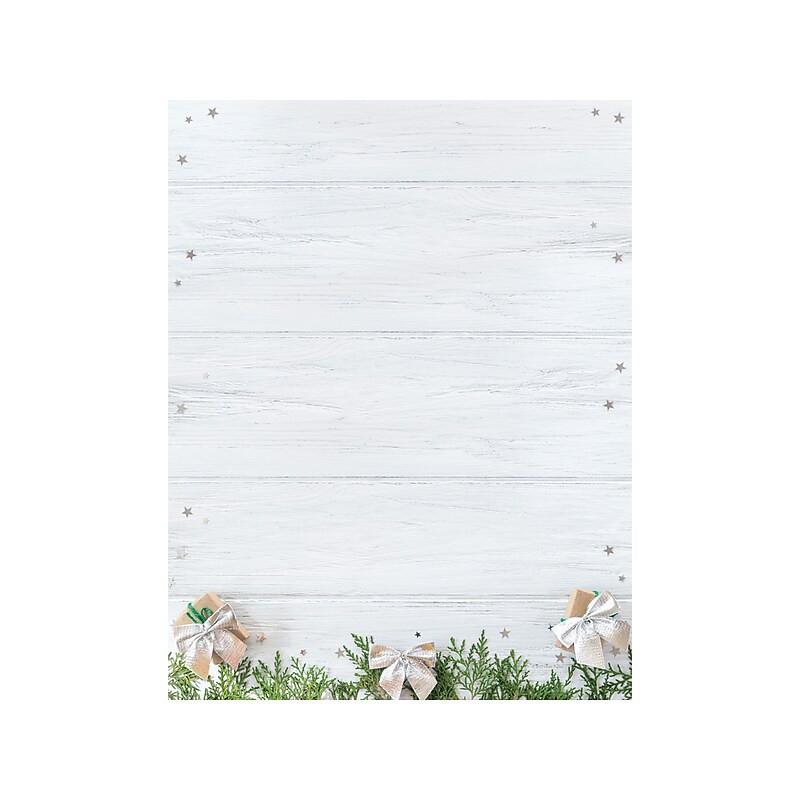 Great Papers Barnwood Presents Holiday Letterhead, Multicolor, 50/Pack (2022018) image 1