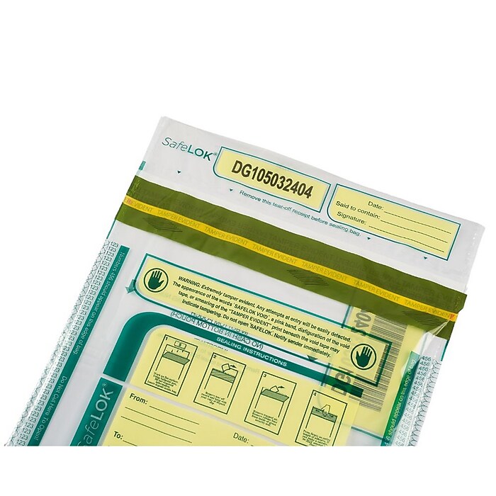 SafeLok Series A Deposit Bags, Clear, 100/Pack (585087) | Staples