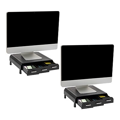 Mind Reader Monitor Stand and Desktop Organizer, Up to 22″ Monitor, Black, 2/Pack (2MONSTA3D-BLK) Sansujyuku sansujyuku.com