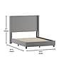 Flash Furniture Quinn Gray Upholstered Platform Bed with Headboard, Queen (YK1077GYQ)~#|#~0505BFA6-E108-400F-93A0E4E680384A74_sc7