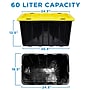 Mount-It! 63.4 Qt. Storage Bin with Snap Lid, Plastic, Black/Yellow, 3/Pack (WI-3001)~#|#~050634A3-ACDD-441A-A99AE2841CF7EA52_sc7