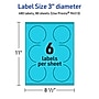 Avery Laser/Inkjet Multipurpose Circle Labels, 3" Dia., Bright Blue, 480/Box (94513)~#|#~05076516-6ECB-42AE-8A16D8CC4A3BE74D_sc7