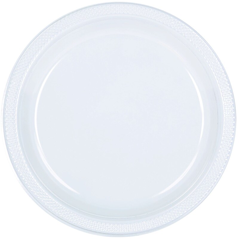 Party City 10.25" Plastic Plates, Clear, 50 Plates/Pack (AM630011-86-NS) image 1
