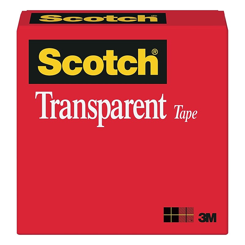 Scotch Transparent Clear Tape Refill, 0.75" x 72 yds., 3" Core, Clear (600-342592) image 1