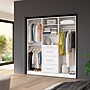 Bestar Florence Collection 75W x 16D Closet System with Rods, Drawers, Shaker, White (127643-000017)~#|#~051A5D58-4CA4-4FF7-AB710E65A2F54DDA_sc7