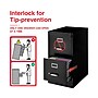 Staples 2-Drawer  Vertical File Cabinet, Letter Size, Lockable, 27.95"H x 14.9"W x 24.4"D, Black (59555/25420)~#|#~05228A22-3880-4416-8EF17D7B2D98F502_sc7