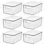 iDESIGN Small Stackable Plastic Storage Bin, Clear, 6/Pack (28088M6)~#|#~05241D70-3CAF-47F0-B6ADD3585583881B_sc7