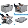 Mount-It! 68.68 Quart Folding Storage Crate with Hinged Lid, Plastic, Gray (MI-908)~#|#~052B341E-AAC5-4078-B9F70ECA8ACE672F_sc7