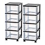 Iris Narrow Chest, 4 Drawer, Black, 2/Pack (575002)~#|#~05328E40-513B-4C27-88FCBEBCCB6AEB1D_sc7