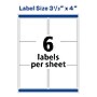 Avery Print-to-the-Edge Color Laser Shipping Labels, 3" x 3-3/4", White, 150 Labels/Pack (6874)~#|#~0539F9A1-8205-4BC6-AFD1CB316B18DF3F_sc7