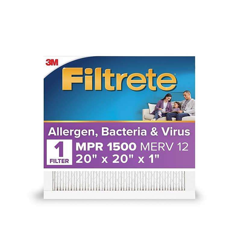 Filtrete 20" x 20" x 1" Pleated Air Filter, MERV 12 (2002-4) image 1