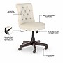 Bush Furniture Key West 60"W L Shaped Desk with Mid Back Tufted Office Chair, Linen White Oak (KWS045LW)~#|#~0546CF7C-5B68-4504-BE555A13511DE594_sc7