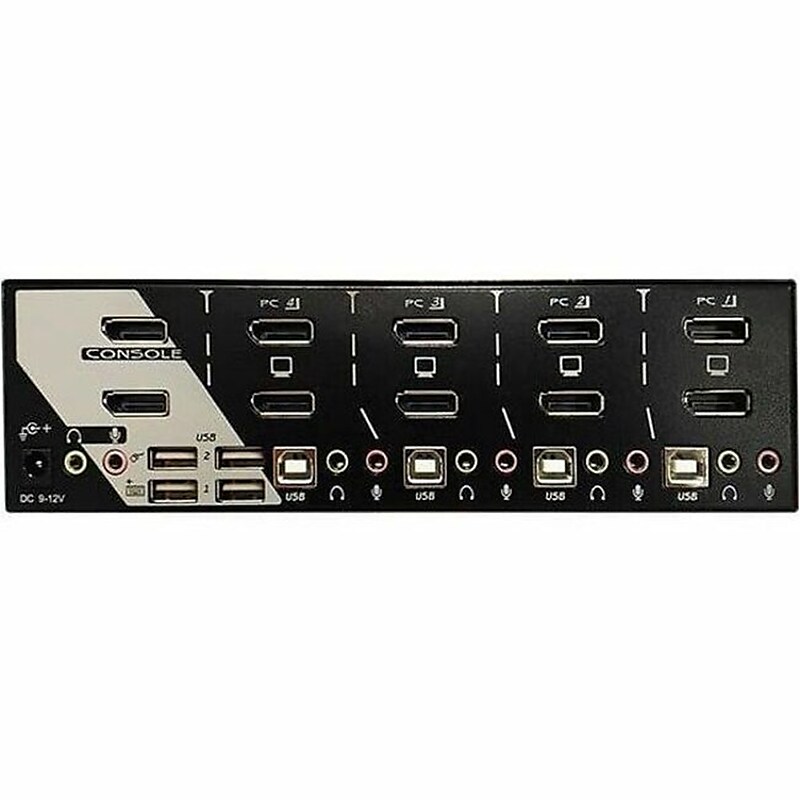 4XEM 4XKVM124ATAA USB DisplayPort 4-Port KVM Switch image 1
