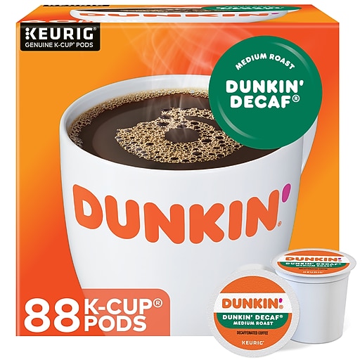 Dunkin' Decaf Coffee Keurig® KCup® Pods, Medium Roast, 88/Carton