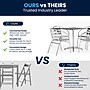 Flash Furniture Lila Indoor-Outdoor Table Set with 4 Slat Back Chairs, 27.5", Aluminum (TLH28SQ017BCHR4)~#|#~0553CAFB-0F4C-4207-9F9FA6BE4B7E49C7_sc7