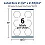Avery Laser/Inkjet Multipurpose Labels, 2.9" x ", Glossy White, 60/Pack (94121)~#|#~0555BDCB-345A-4A69-B49D7241204AB288_sc7