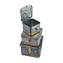 Storied Home  Distressed Metal Boxes with Hinged Lids, Silver, 3/Pack (DF2376)~#|#~055669C1-B55E-45CE-8B6A5B18649C47B8_sc7