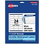 Avery Laser/Inkjet Waterproof Multipurpose Rectangle Labels, 1" x 2.5", White, 2400 Labels/Box (94221)~#|#~055F95E1-BC16-474F-B1468CF8E6A00358_sc7