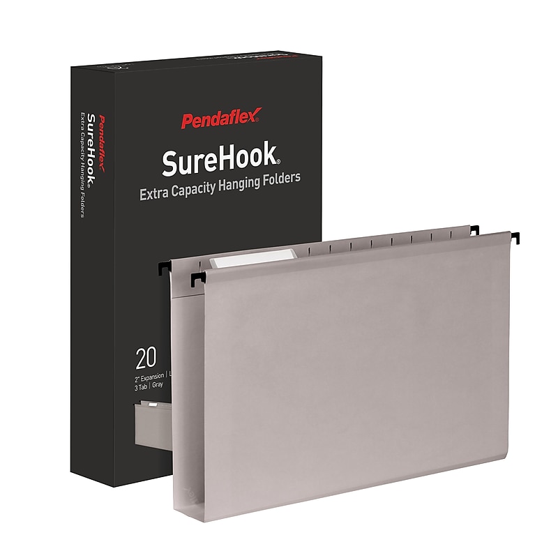 Pendaflex Heavy Duty Reinforced Box Bottom Hanging File Folder, Straight, Legal, Light gray, 20/Box (1006980) image 1