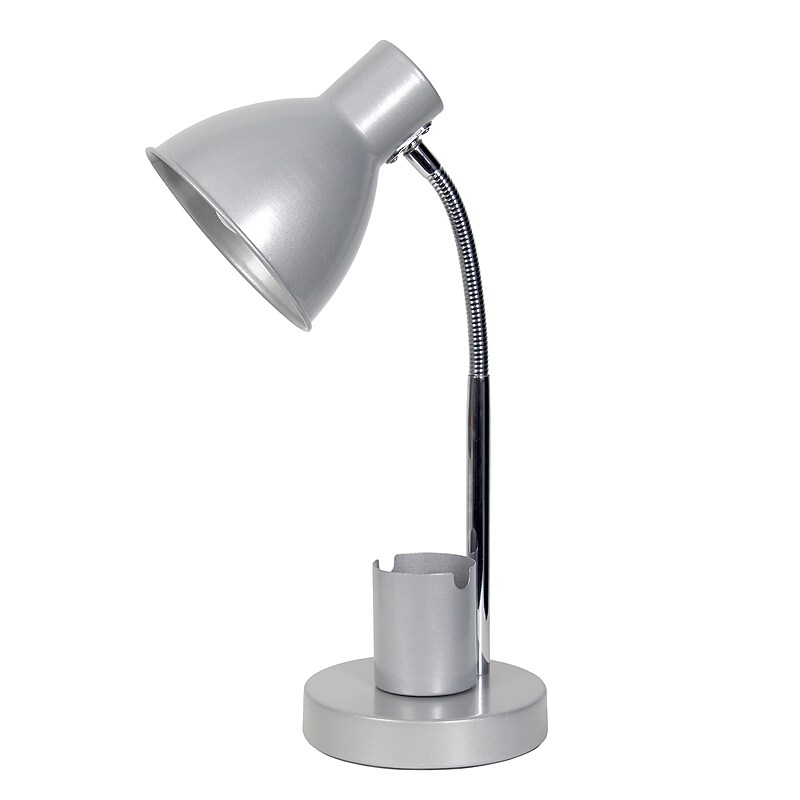 Simple Designs Sleek Essentials LED Desk Lamp, 16.22", Silver (LD1076-SLV) image 1