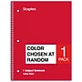 Staples 1-Subject Notebook, 8" x 10.5", College Ruled, 70 Sheets, Color chosen at random (ST54891C)~#|#~057895A2-B279-4949-90FEF3E12775F7B8_sc7