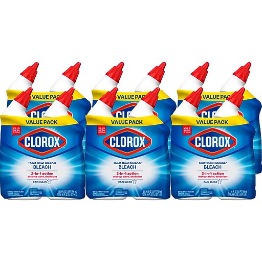 Clorox Disinfecting Toilet Bowl Cleaner with Bleach, Rain Clean