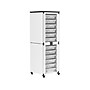 Luxor Mobile 12-Section Stacked Modular Classroom Storage Cabinet, 18.2"W x 18.2"D, White (MBS-STR-12-12S)~#|#~057FF2F0-3927-47ED-B81A3B5A0595B659_sc7