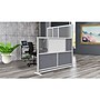 Luxor Workflow Series 4-Panel Freestanding Modular Room Divider System Starter Wall with Whiteboard, 48"H x 53"W, Gray/Silver~#|#~05859A87-7351-47F7-824DFAE8730890D0_sc7
