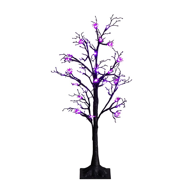 Nearly Natural Pre-Lit Artificial Halloween Spider Twig Tree, 3' (T5362) image 1
